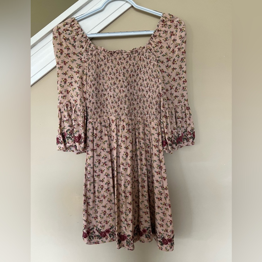 Cottagecore Floral Embroidered Dress